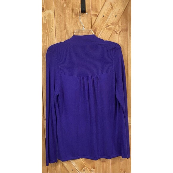 Chico’s Emma Cardigan Sweater Silk Blend Size 1 M African Amethyst Purple NWT - Picture 2 of 9